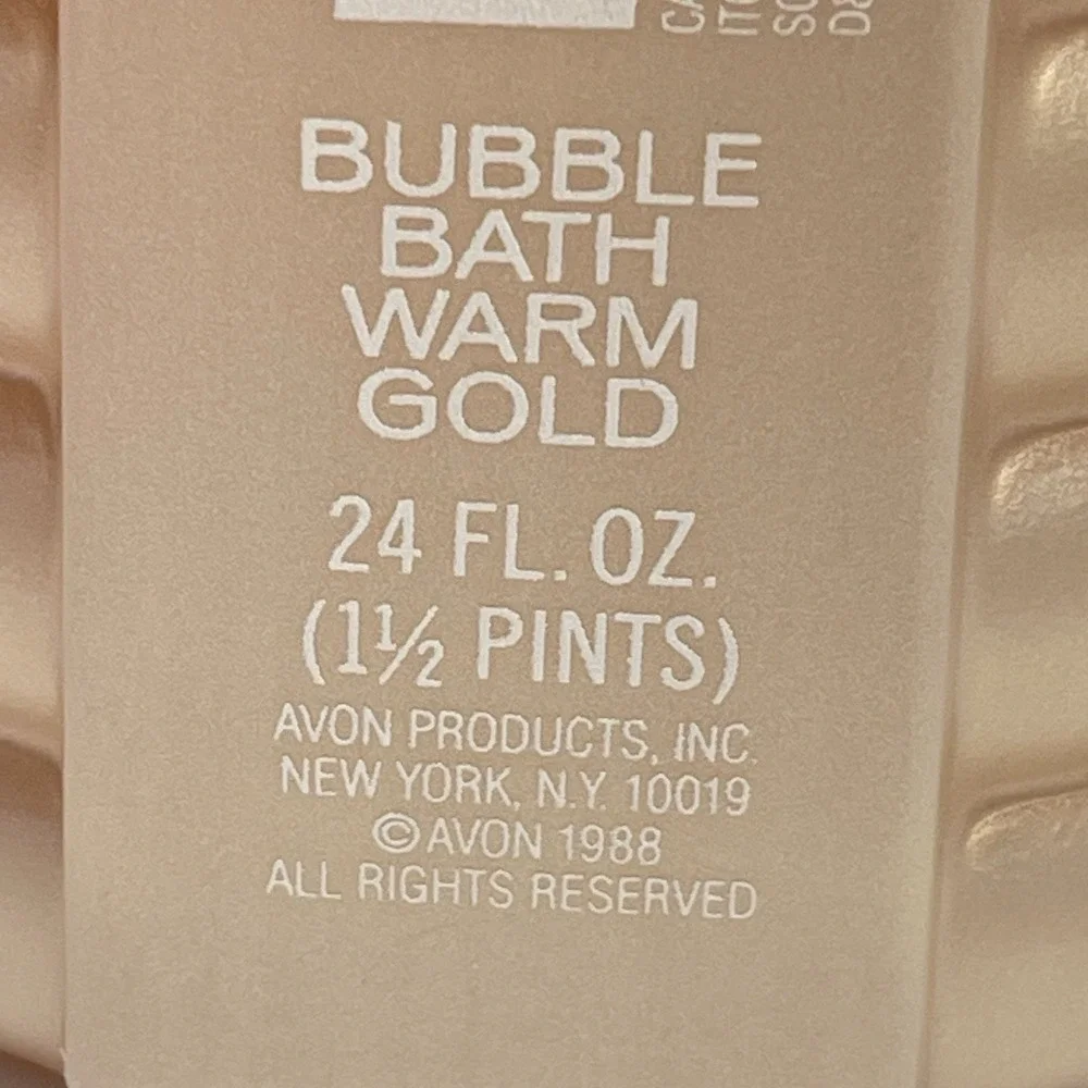 Vintage 1988 Avon Warm Gold‎ Bubble Bath 24 Fl oz New Old Stock Sealed